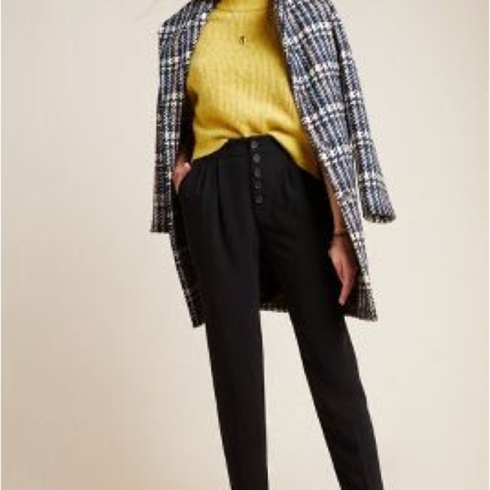 SASHA BUTTON-FLY TAPERED TROUSERS